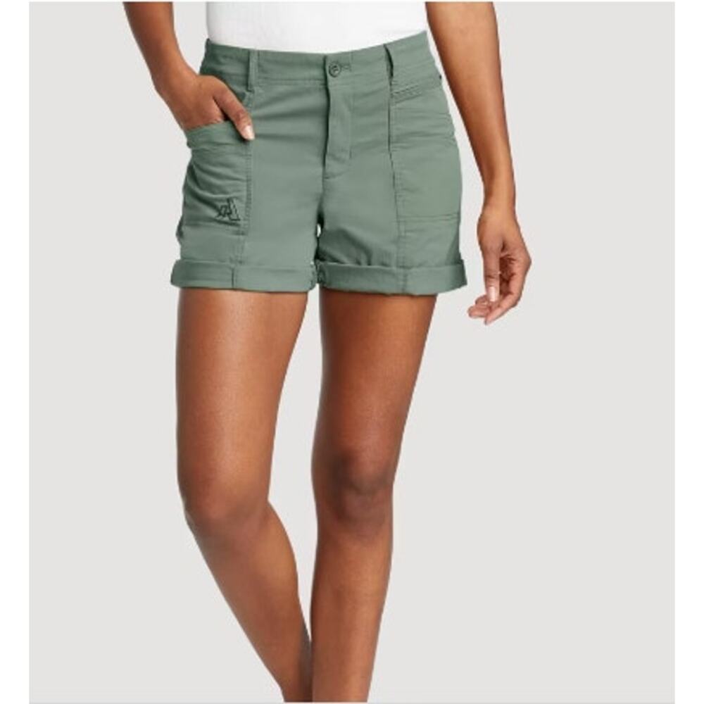 New NWT Eddie Bauer Slightly Curvy Guides Day Off Collection Shorts Size 4 Green